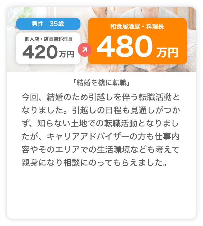 結婚を機に転職